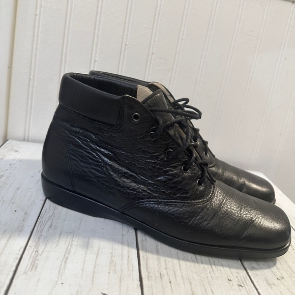 Ros Hommerson 7.5N Women’s Black Leather Lace-Up Comfort Ankle Boots #36560 main image 11